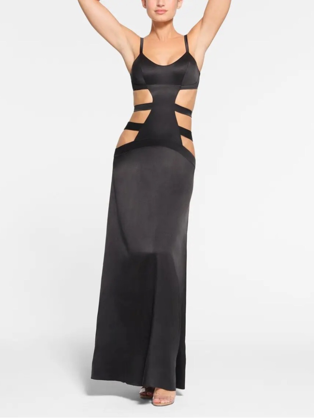 SKIMS Silk Strappy Long Slip Dress